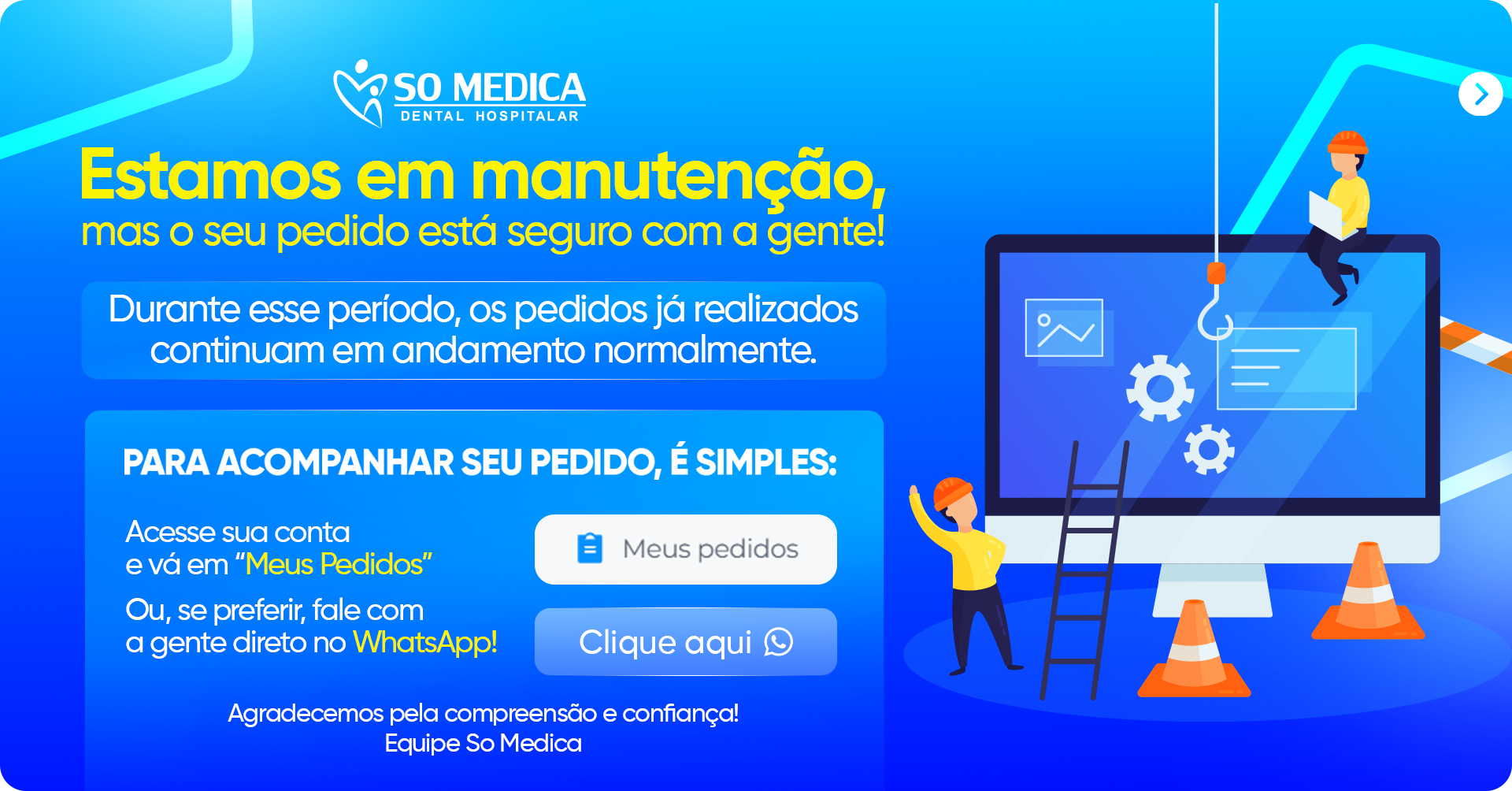 banner manutencao